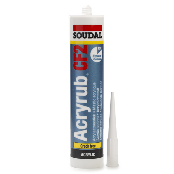 Acrylaatkit Soudal Wit (Overschilderbaar, Binnen, Elastisch) Soudal